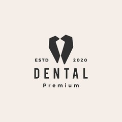 Naklejka premium dental hipster vintage logo vector icon illustration