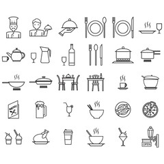 set of restaurant icons