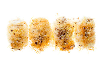 Homemade cakes, kataifi pastry. Studio Photo