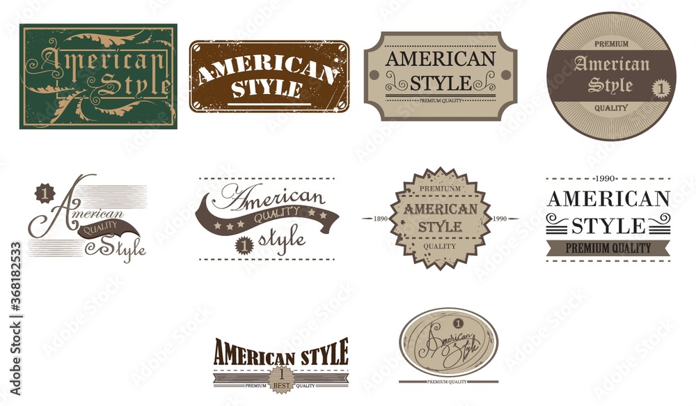 Canvas Prints american style labels collection