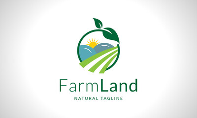 Farm Land Modern Agriculture Logo Design