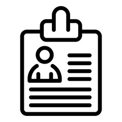 Personal data board icon. Outline personal data board vector icon for web design isolated on white background