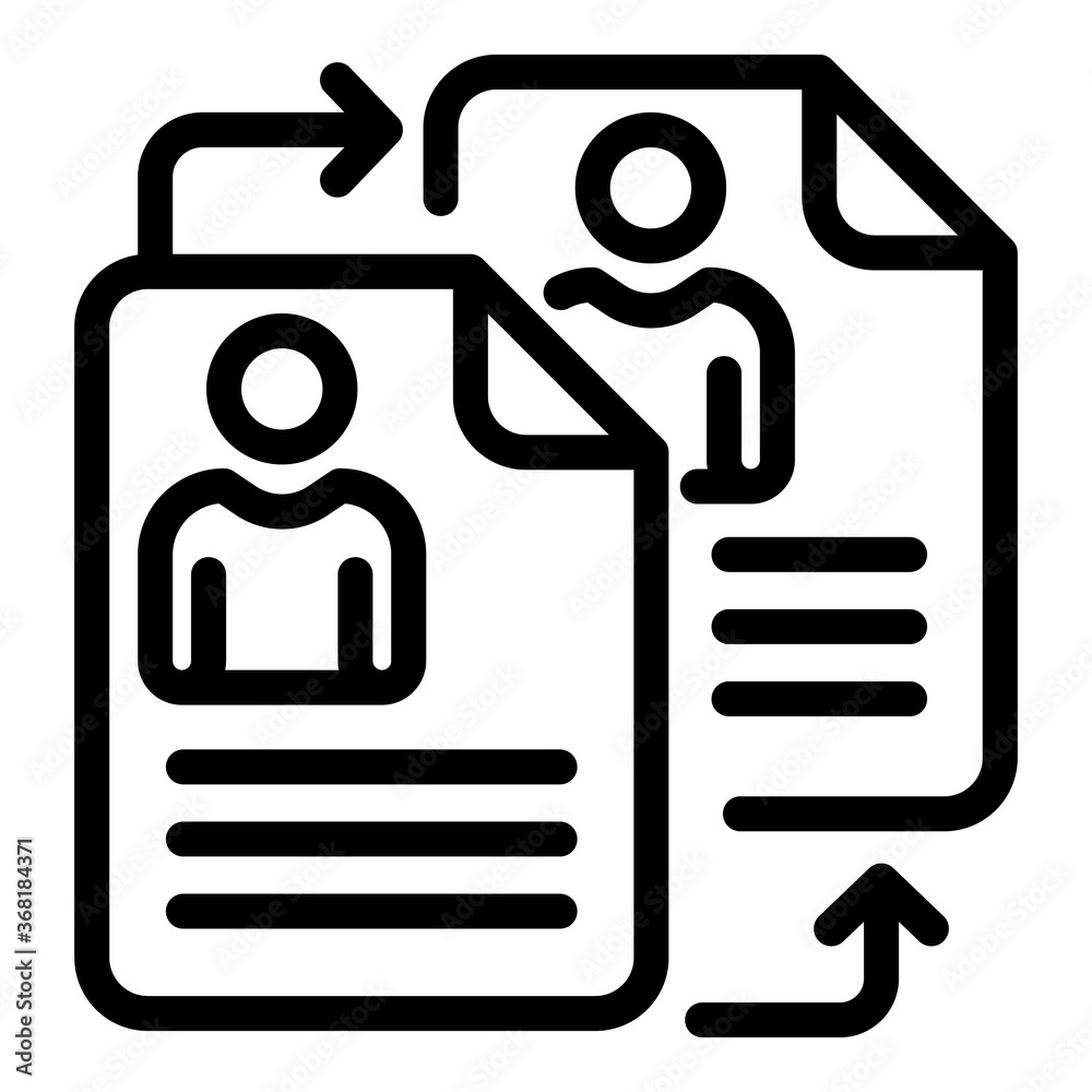 Poster change personal data icon. outline change personal data vector icon for web design isolated on white