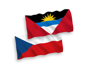 Flags of Czech Republic and Antigua and Barbuda on a white background