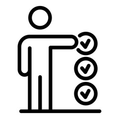 Approved personal trait icon. Outline approved personal trait vector icon for web design isolated on white background