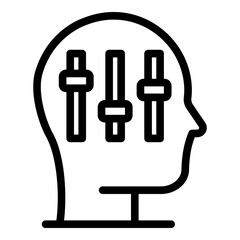 Thinking development icon. Outline thinking development vector icon for web design isolated on white background