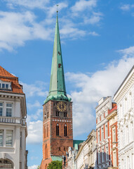 Steeple of Jakobikirche Lübeck. In 1334 consecrated as church of the sailors and fishermen.
