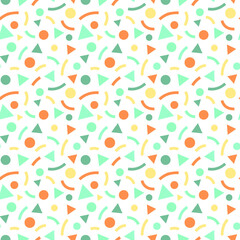 Abstract geometric seamless pattern with triangles and circles. Vector illustration	