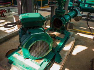 Pump and motor which popular to install with pipe in industrial such chemical, power plant, oil and gas.