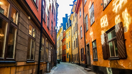Fototapeta premium City street of Stockholm, Sweeden.