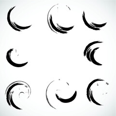 Obraz premium Spiral Brush Stroke Elements . Swirls . Set of Round Shapes . vector