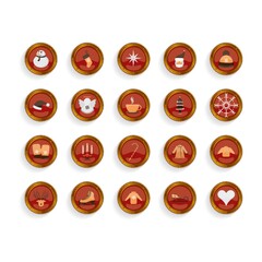 set of christmas icons