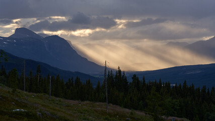Landscape of Hemsedal, Norway. Natural sun light hitting the valley. Shot in July.  © SteinOve