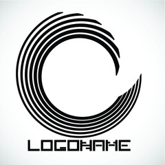 Lines in Circle Form . Spiral Vector Illustration .Technology round Logo . Design element . Abstract Geometric shape .