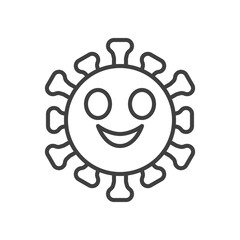 Slightly smiling face emoji line icon. linear style sign for mobile concept and web design. Happy coronavirus emoticon outline vector icon. Symbol, logo illustration. Vector graphics