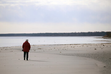 walking on the beach