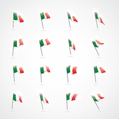 collection of italy flags