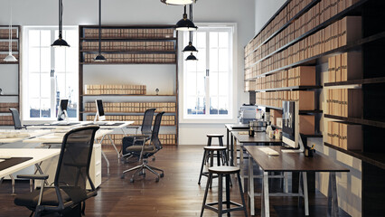 contemporary loft office