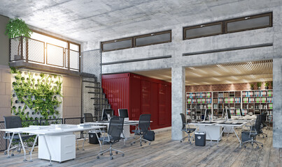 Fototapeta premium contemporary loft office