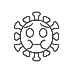 Nauseated emoji face line icon. linear style sign for mobile concept and web design. Coronavirus emoticon feel sick outline vector icon. Symbol, logo illustration. Vector graphics