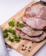 From a large piece of fried meat cut into thin slices.