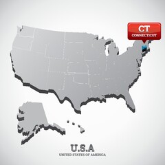 connecticut state on the map of usa