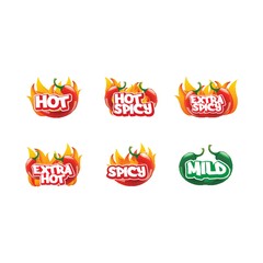 set of hot chili icons