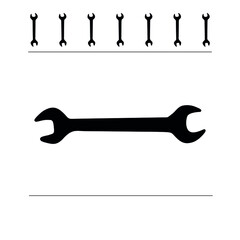 spanner Icon isolated on  white background. Vector Illustration