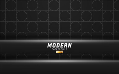 modern dark vector background banner design with grey line.Overlap layers with paper effect.Realistic light effect on geometric textured background.vector illustration.