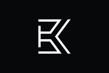 Minimal Innovative Initial K logo and KK logo. Letter K KK KB BK creative elegant Monogram. Premium Business logo icon. White color on black background