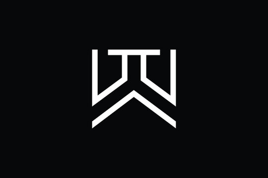 Minimal Innovative Initial W logo and WW logo. Letter WY LOGO AND  YW LOGO creative elegant Monogram. Premium Business logo icon. White color on black background