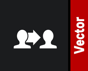 White Project team base icon isolated on black background. Business analysis and planning, consulting, team work, project management. Vector.