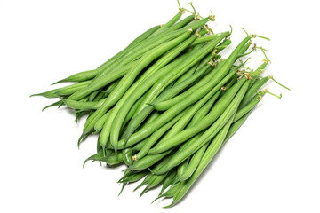Green beans isolated on a white background.