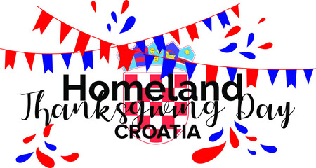 touristy, blue, image, northern, republic, happy, language, independence, religion, ancient, dalmatia, croatian, tourists, croatia, holiday, nation, homeland, flag, card, poster, illustration, thanksg