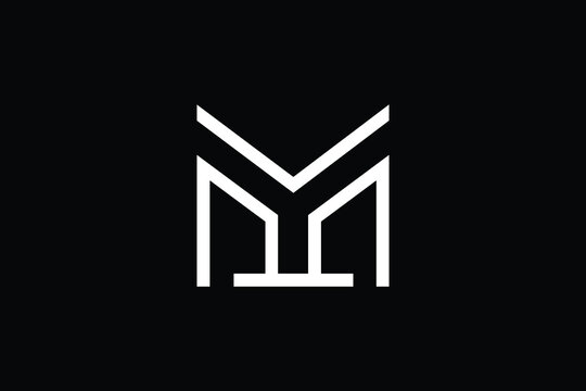 Minimal Innovative Initial MY logo and YM logo. Letter MY YM creative elegant Monogram. Premium Business logo icon. White color on black background