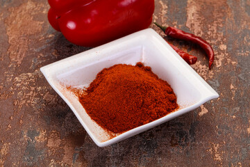 Paprika powder in the bowl