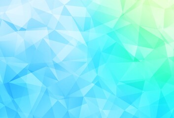 Light Blue, Green vector gradient triangles texture.