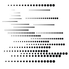 Halftone dots in Speed Lines Form . Vector Illustration .Technology  Logo . Design element . Abstract Geometric shape . 