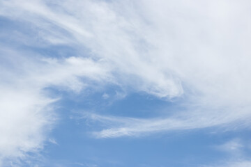 blue sky background with tiny clouds.
