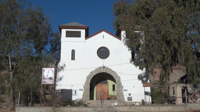 Summer day footage of Springbok town, architecture and streets in Northern Cape, South Africa
