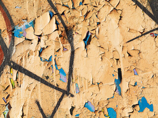 Concrete, weathered, worn wall damaged paint. Grungy Concrete Surface. Great background or texture.