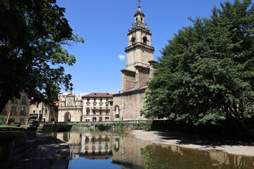 Fototapeta na wymiar The Church of Santa Ana in the historic centre of Durango, in the Basque Country, Spain