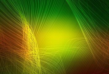 Dark Green, Yellow vector blurred and colored pattern.