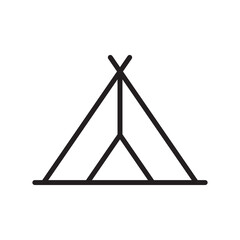 Tourist tent line icon. Camping symbol. Vector illustration.