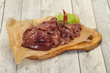 Raw chicken liver ready for cooking