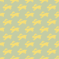 Seamless hand drawn pattern with rabbits.