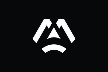 Minimal Innovative Initial MA logo and AM logo. Letter MA AM creative elegant Monogram. Premium Business logo icon. White color on black background