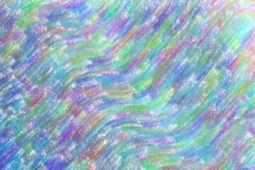 Blue waves Wax Crayon with low coverage abstract paint background.