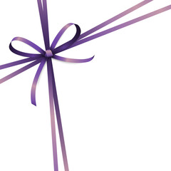 purple colored ribbon bow