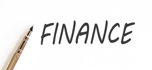 ink pen on the paper with text FINANCE